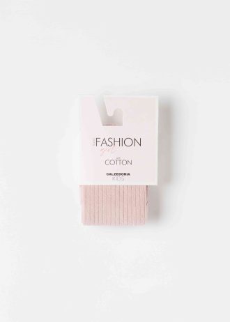 Girls Narrow Rib Cotton Tights