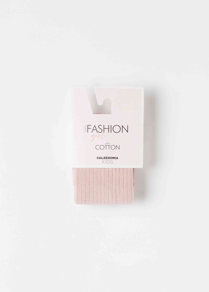 Girls Narrow Rib Cotton Tights