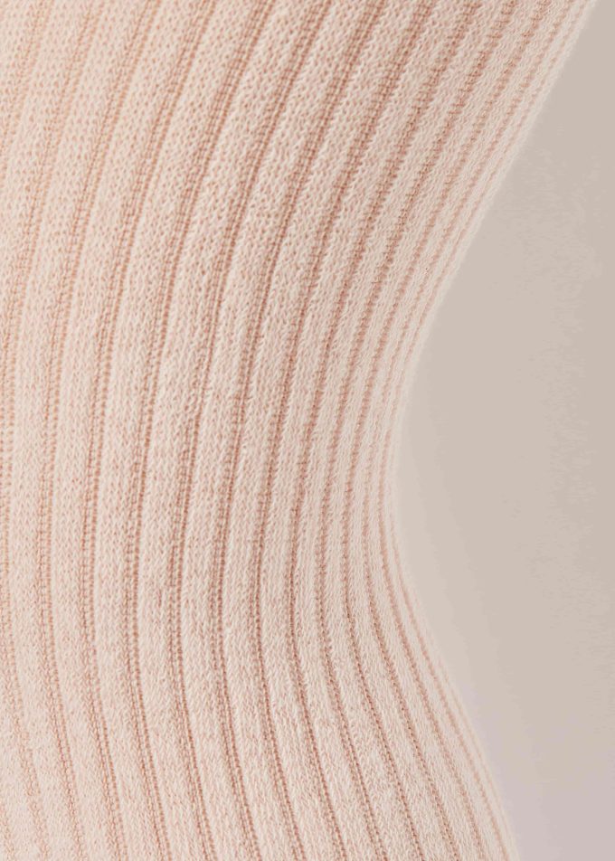 Girls’ Narrow Rib Cotton Tights with Bow