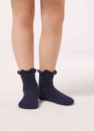 Girls’ Ribbed Short Socks