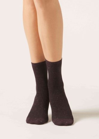 Glitter Cashmere Short Socks