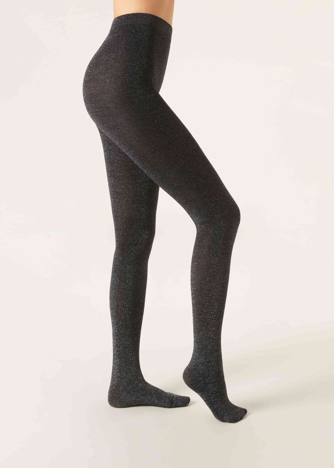 Glitter Opaque Thermal Tights