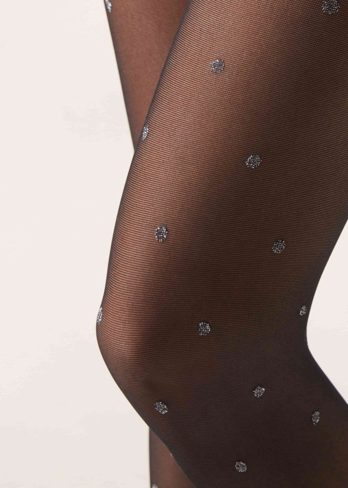Glitter Polka Dot 30 Denier Sheer Tights