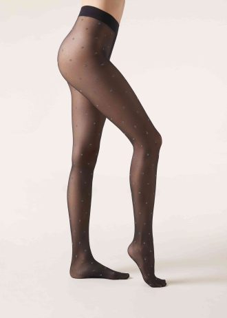 Glitter Polka Dot 30 Denier Sheer Tights