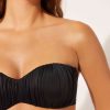 Graduated Padded Bandeau Bikini Top Shiny Satin