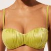 Graduated Padded Bandeau Bikini Top Shiny Satin