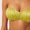 Graduated Padded Bandeau Bikini Top Shiny Satin