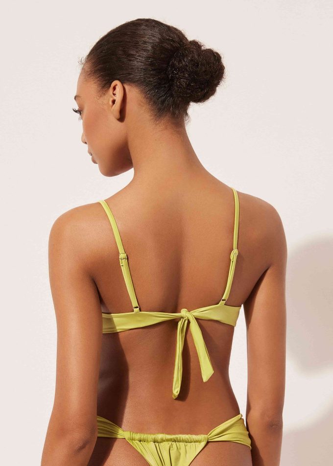 Graduated Padded Push-Up Bikini Top Shiny Satin