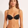 Graduated Padded Push-Up Bikini Top Shiny Satin
