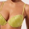 Graduated Padded Push-Up Bikini Top Shiny Satin