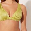 Graduated Padded Triangle Bikini Top Shiny Satin