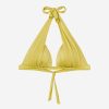 Graduated Padded Triangle Bikini Top Shiny Satin