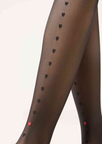 Heart Stripe Sheer Tights