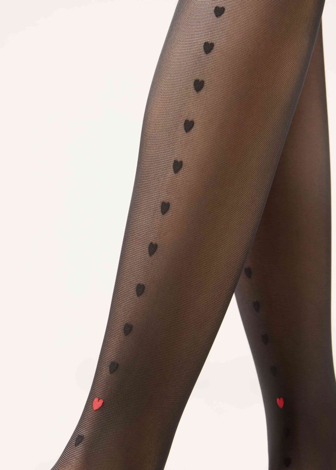 Heart Stripe Sheer Tights