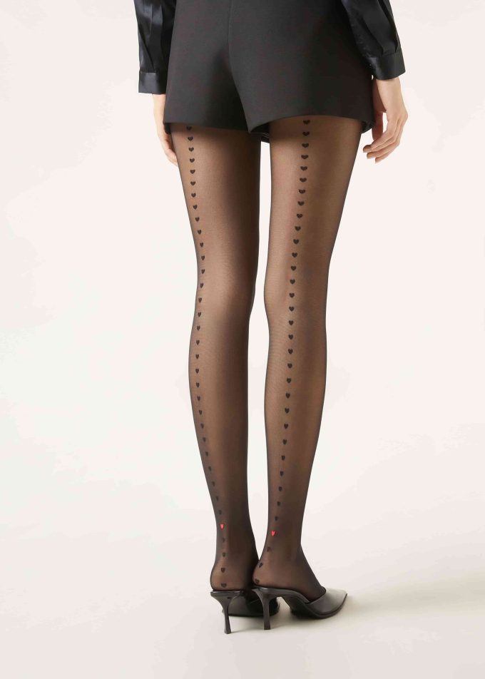 Heart Stripe Sheer Tights