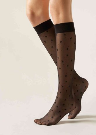 Heart and Polka Dot Knee-High Socks