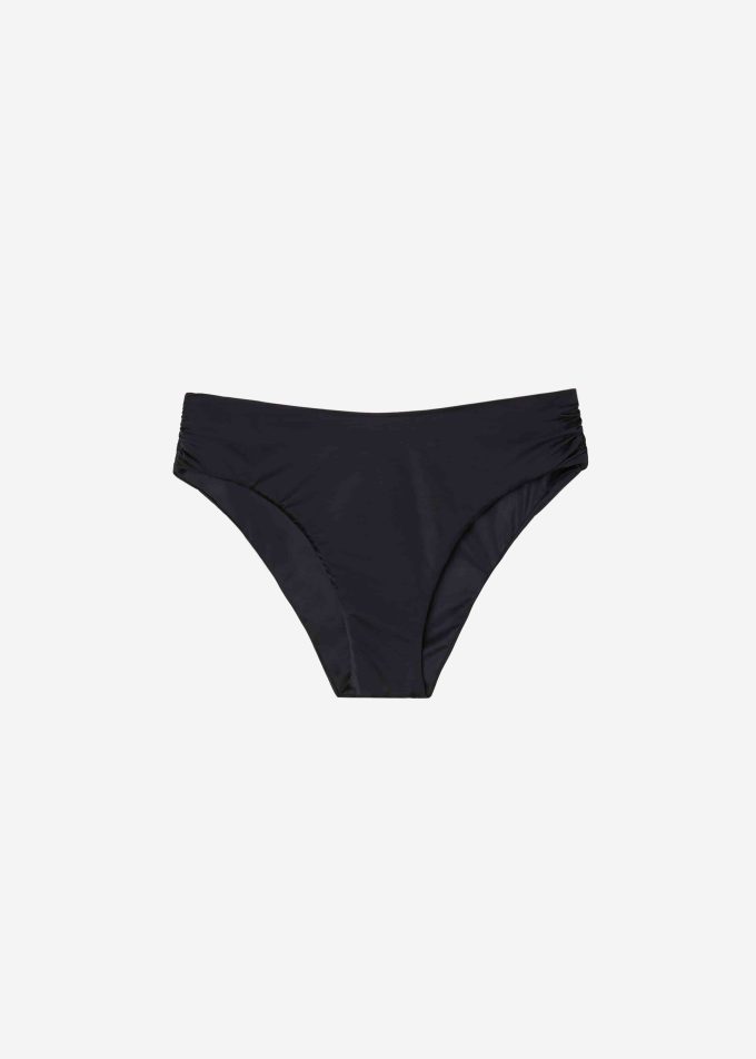 High-Waist Bikini Bottoms Shiny Satin