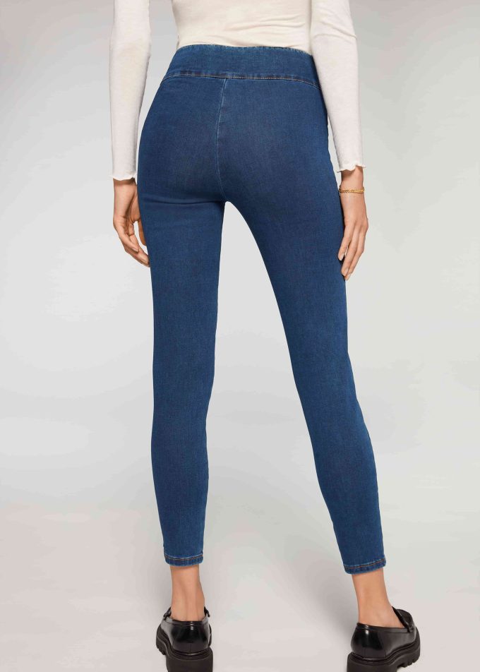 High-Waist Skinny Denim Leggings