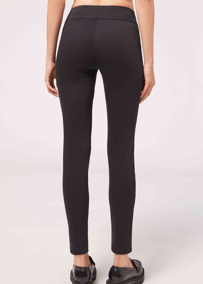 High-Waist Skinny Denim Leggings