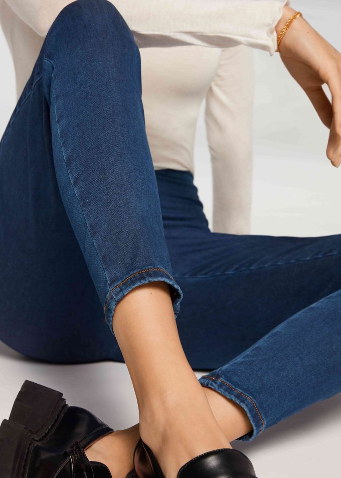 High-Waist Skinny Denim Leggings