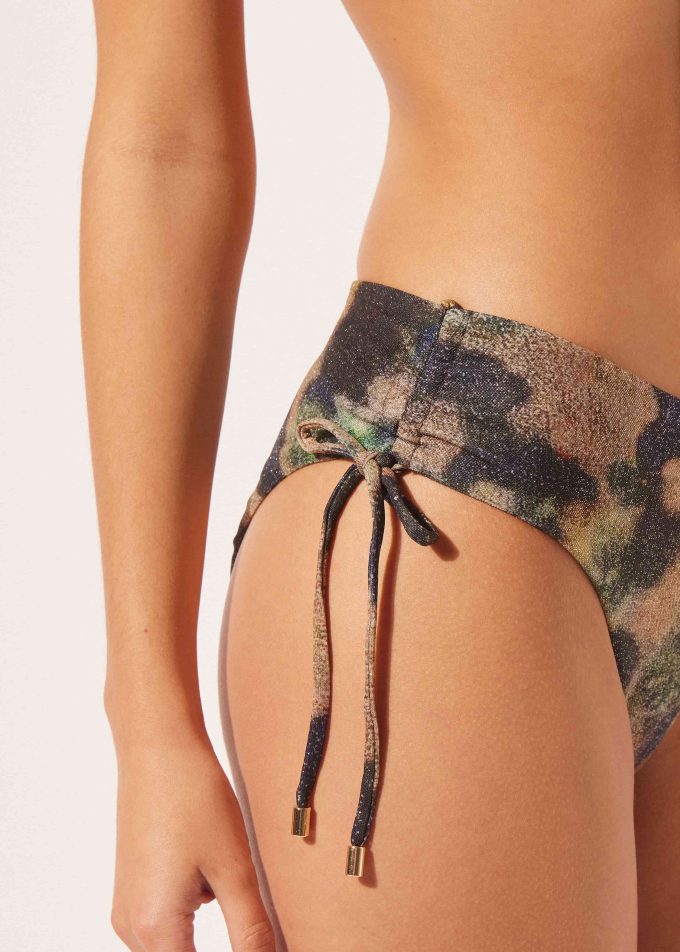 High-Waisted Bikini Bottoms Sparkling Camouflage