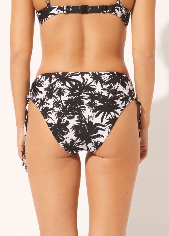 High-Waisted Brief Bikini Palms