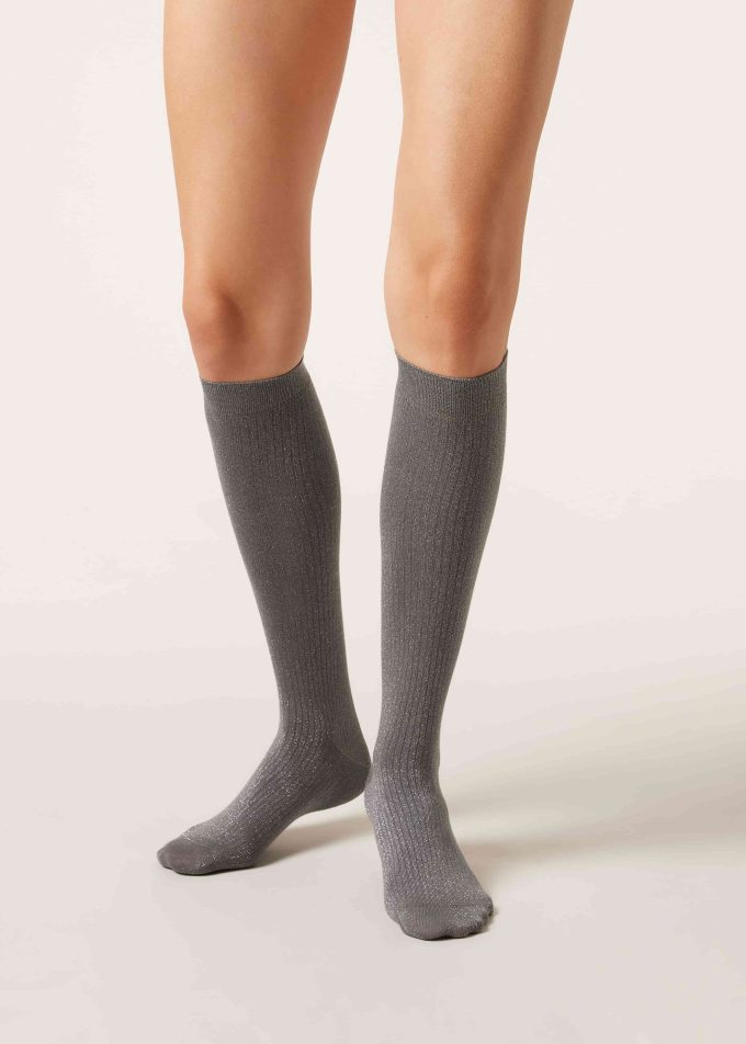 Long Ribbed Cotton Socks