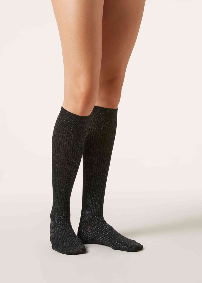 Long Ribbed Cotton Socks