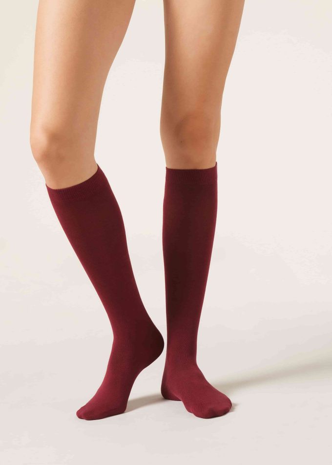 Long Satin Cotton Socks