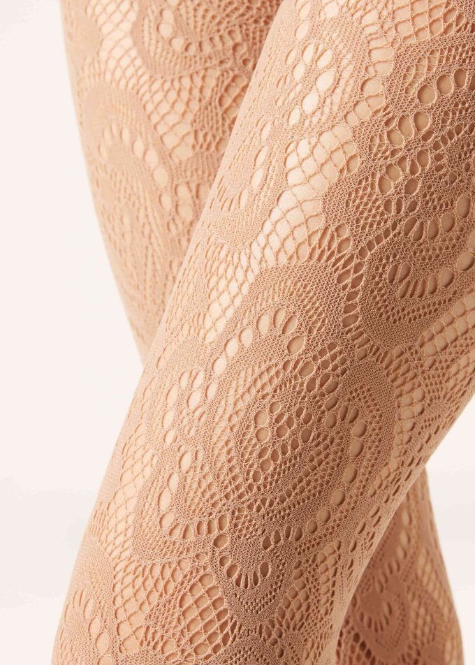 Macramé Effect Fishnet Tights