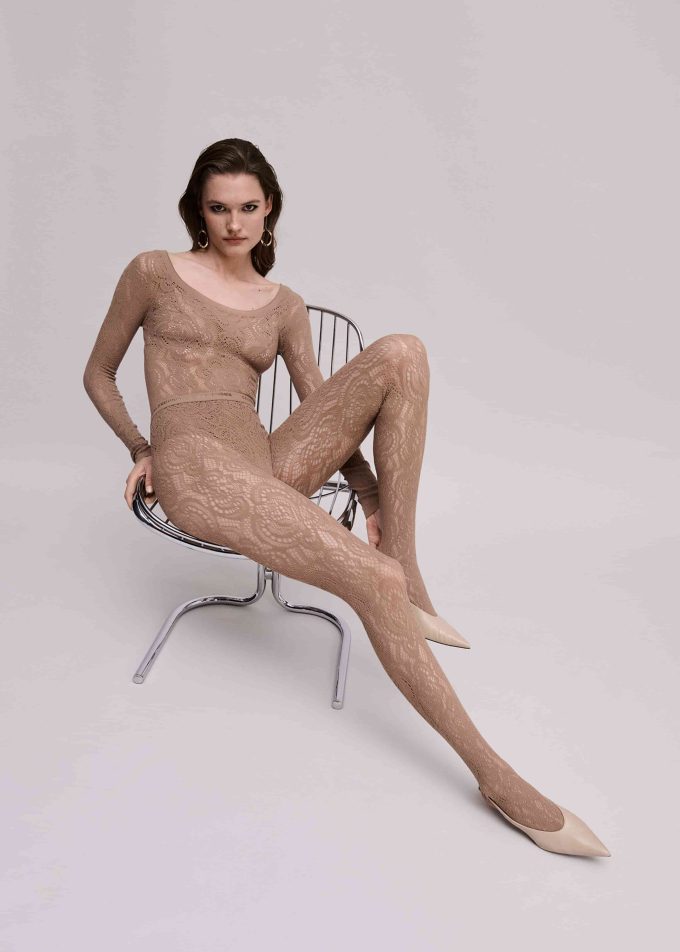 Macramé Effect Fishnet Tights