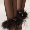 Marabou Feather Tulle Tights