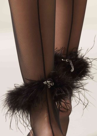Marabou Feather Tulle Tights
