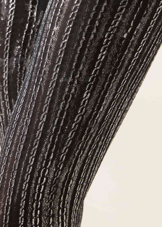 Metallic Silver 100 Denier Opaque Tights