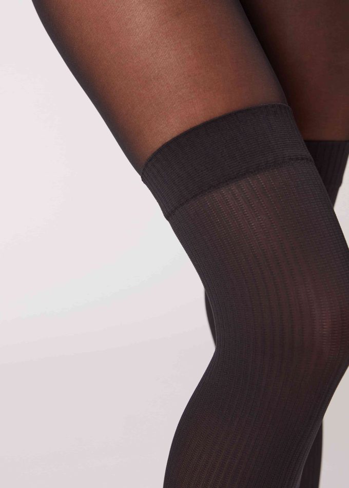 Mock over the Knee Ribbed Tights