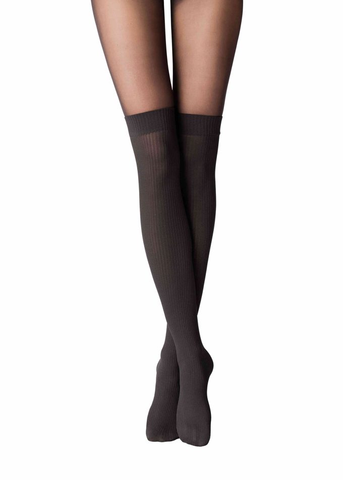 Mock over the Knee Ribbed Tights