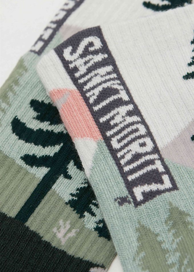 Mountain-Patterned Socks with Cashmere Mountain-Patterned Socks with Cashmere