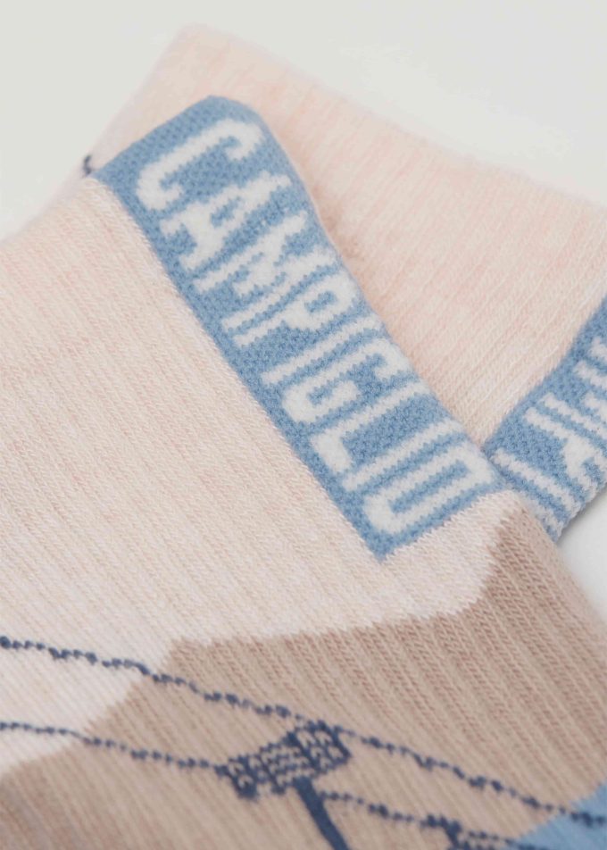 Mountain-Patterned Socks with Cashmere