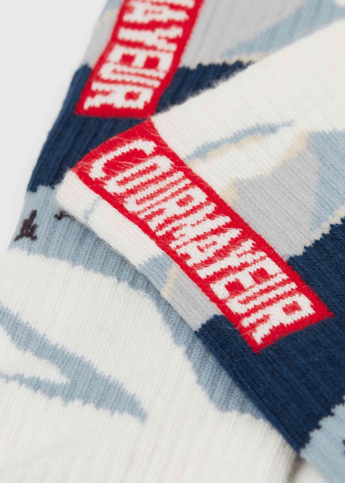 Mountain-Patterned Socks with Cashmere