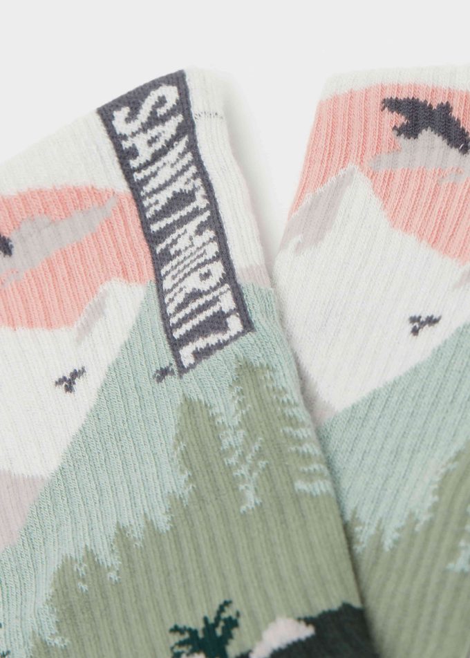 Mountain-Patterned Socks with Cashmere Mountain-Patterned Socks with Cashmere
