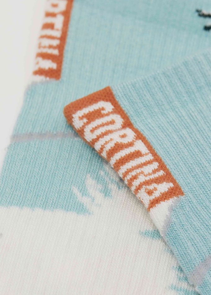 Mountain-Patterned Socks with Cashmere