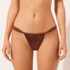 Narrow Tie Brazilian Bikini Bottoms Shiny Satin