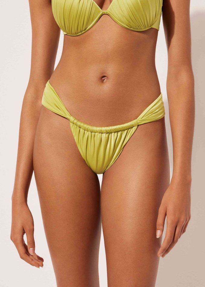 Narrow Tie Brazilian Bikini Bottoms Shiny Satin