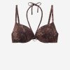 Padded Push-Up Bikini Top Brown Snake Padded Push-Up Bikini Top Brown Snake