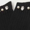 Pearl and Diamanté Appliqué Socks with Wool