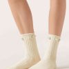 Pearl and Diamanté Appliqué Socks with Wool