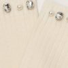 Pearl and Diamanté Appliqué Socks with Wool
