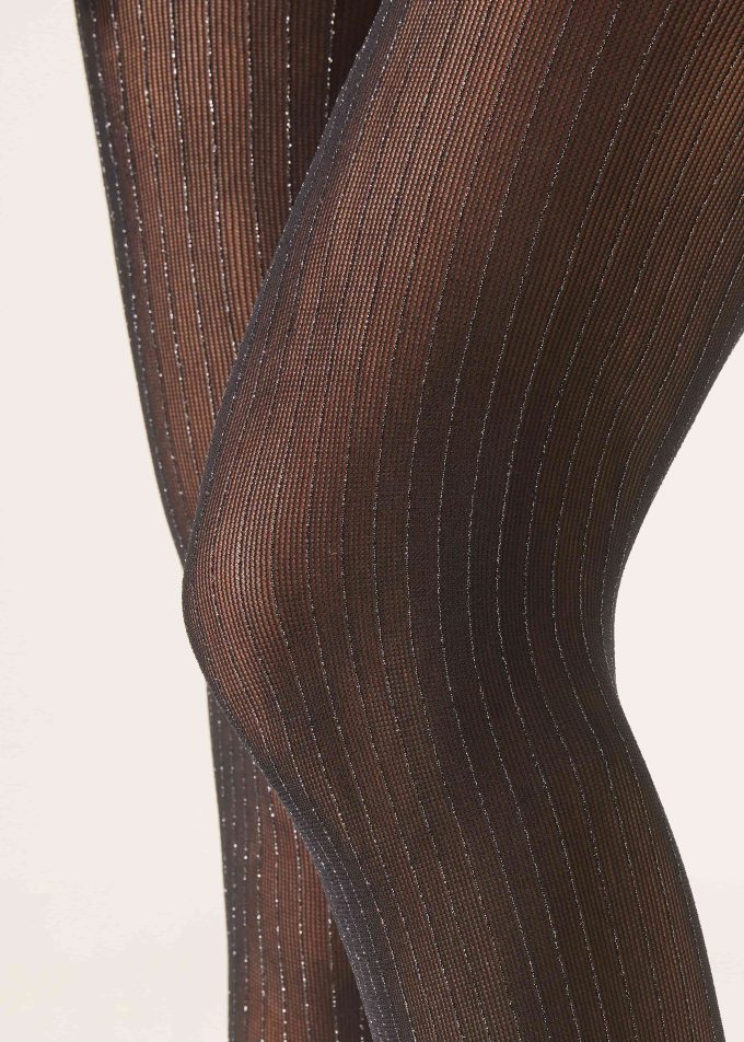 Pinstripe 40 Denier Micronet Tights