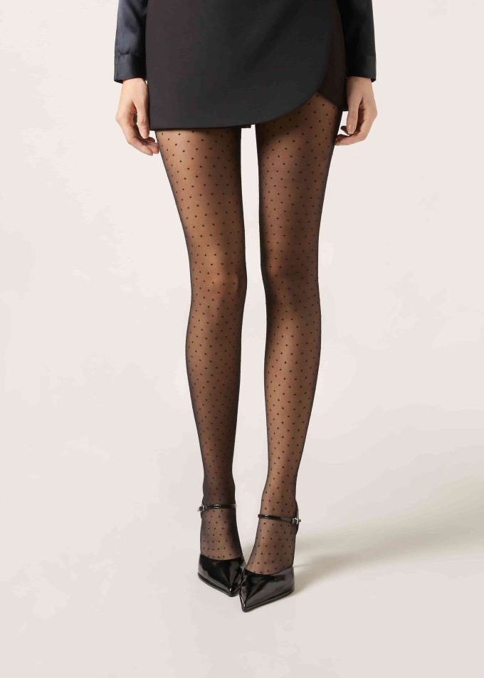 Polka Dot 20 Denier Invisible Sheer Tights