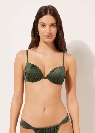 Push-Up Bikini Top Shiny Satin